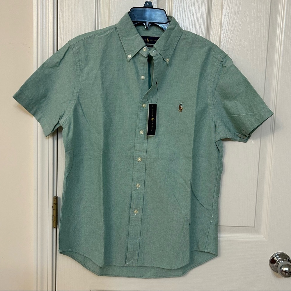 Polo Ralph Lauren Men's Classic Fit Oxford Shirt in Green Size M - Picture 2 of 7